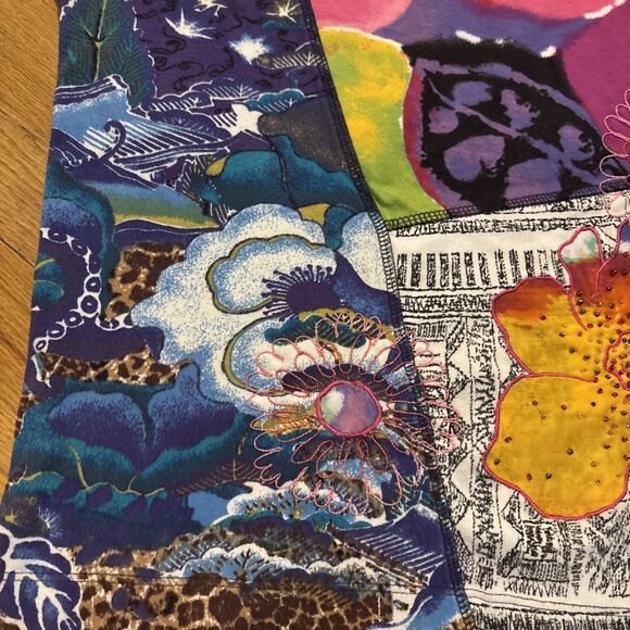 Vintage Chico's Tank Top Womens Small (0) Multicolor Patchwork Artsy Boho - Picture 3 of 6